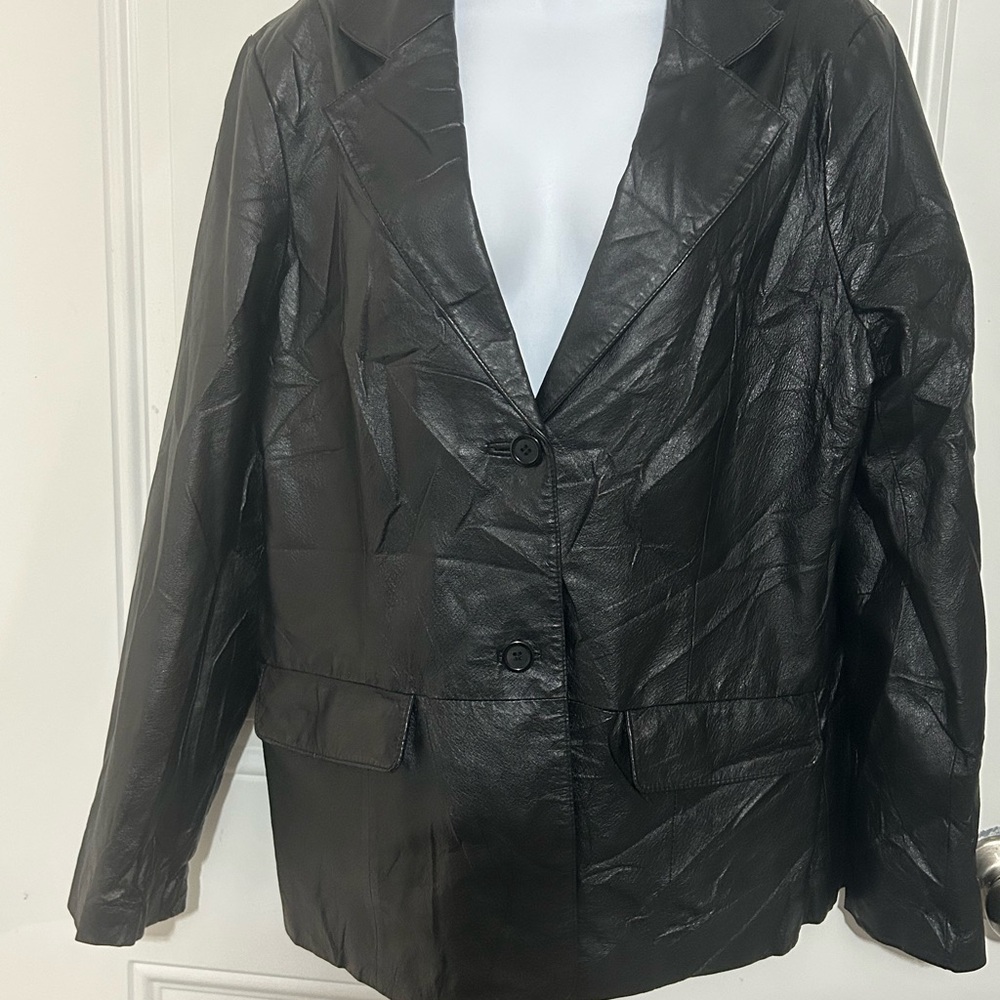 Chadwicks Black Women's Leather Blazer Jacket